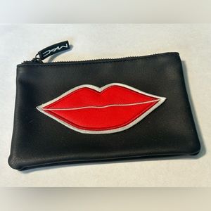 M.A.C. Cosmetics Black Travel Size Lips Cosmetic Bag Makeup Clutch NWOT